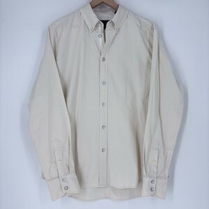 Rag & Bone Men’s Off White Cream Button Down Long Sleeve Shirt